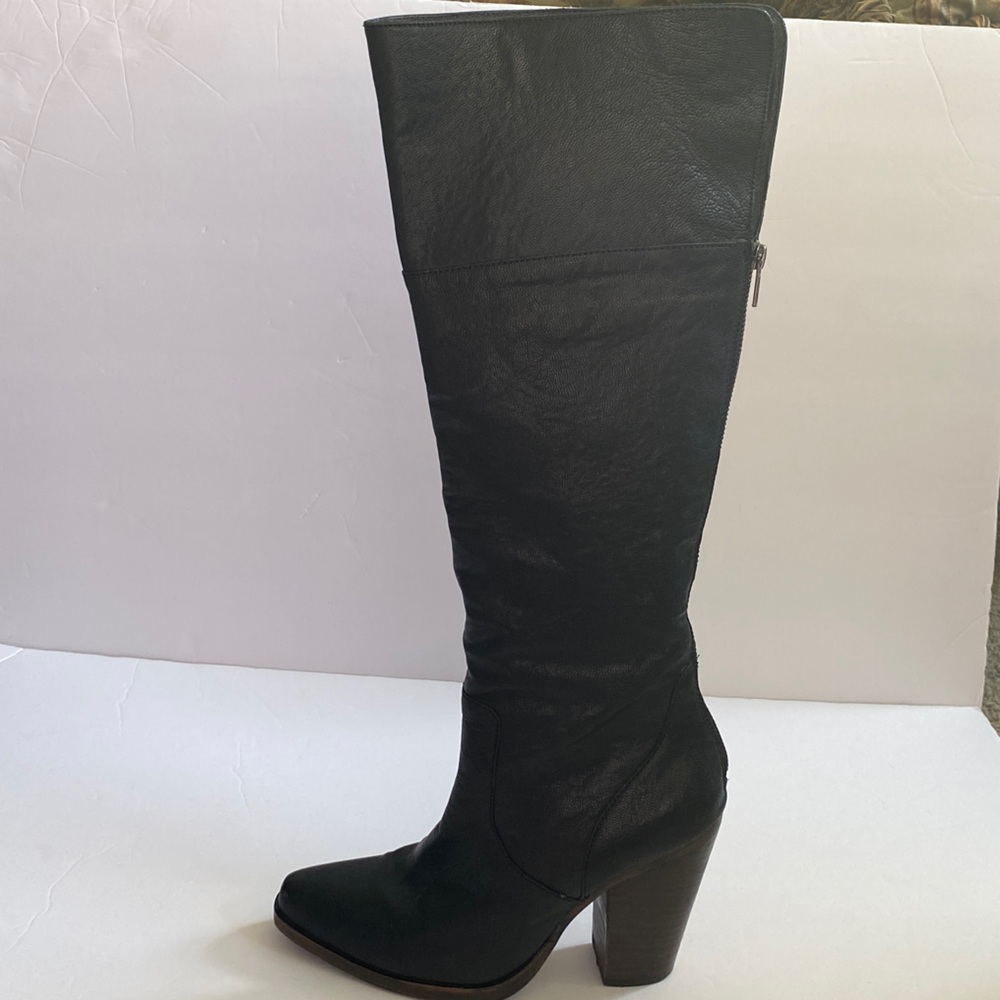 Leather Steve Madden Black Knee High Heeled Boots Women’s 8 - Picture 8 of 11
